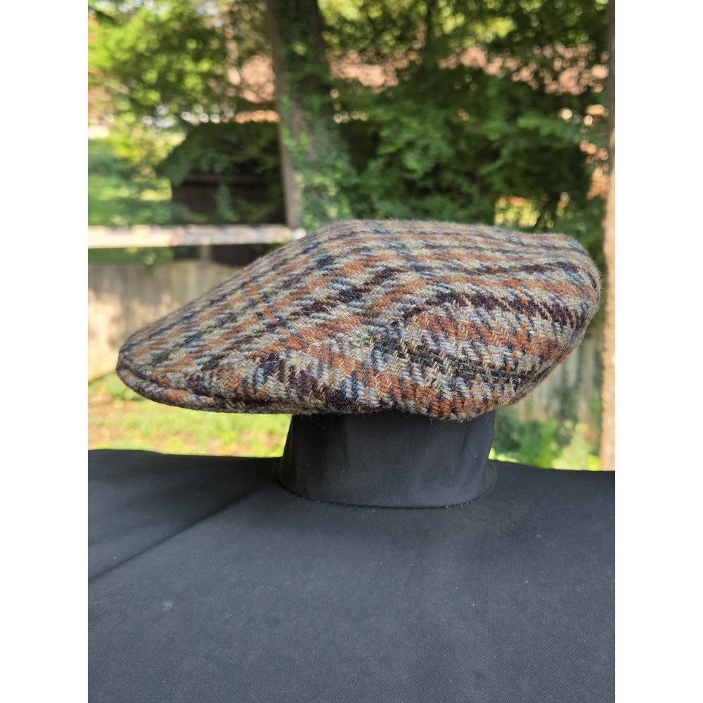 Jonathan Richard Ireland Newsboy Cap Tweed Houndstooth Plaid Hat 7 1/8 58